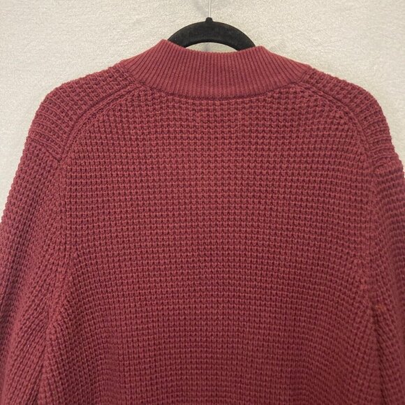 Oak Hill Heavy Chunky Knit Henley Sweater Men's 2XLT 2XL Tall Maroon Red Buttons - Picture 16 of 16